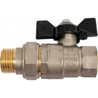 Кран шаровой латунный вн.резьба/"американка", ручка-бабочка, 1/2" LD Pride LD 47.306.15