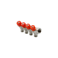 Коллектор VRT 3/4"x1/2", с регулировочными вентилями, 4 выхода 524078