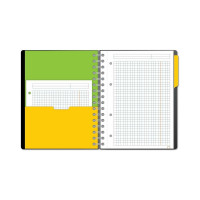 Бизнес-тетрадь Attache Selection SMARTBOOK А5, 120 листов, клетка, спираль, микроперфорация, разделители, карман, желто-оранжевая 272648