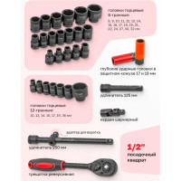 Набор инструментов FORCEKRAFT ударные, 32пр, 1/2" FK-4323-5MPB(26459)