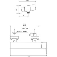 Смеситель для душа RAVAK TD 032.00/150 мм X070066 00000041054