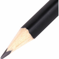 Карандаш чернографитный 12 шт в упаковке BRAUBERG BlackWhite HB трехгранный без резинки заточен 181297