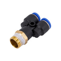 Фитинг цанговый Y-образный трубка 6 мм, внешняя резьба 1/4" Pegas pneumatic 5703