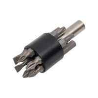 Реверсивная отвертка JETTOOLS 1/4'' с насадками 48 мм, 12 штук W-4314