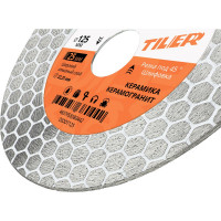 Алмазный диск по керамограниту, мрамору и плитке TILER 125x25x22.23 мм для запилов под 45 градусов Diamond Industrial DIDDT125