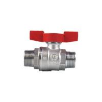 Шаровой кран Giacomini 1/2, НН, ручка-бабочка красная, хромированный R253D R253X003