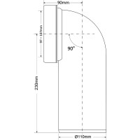 Фановая труба McAlpine 90град.-23см. (глад.) MRWCE-CON9