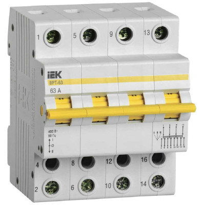 Трехпозиционный выключатель-разъединитель IEK ВРТ-63, 4P, 63А MPR10-4-063