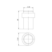 Дверной напольный упор FUARO STOPPER/M.14 INOX (нержавеющая сталь) 46301