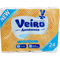 Туалетная ролевая бумага VEIRO Домашняя 24 шт, 1С224