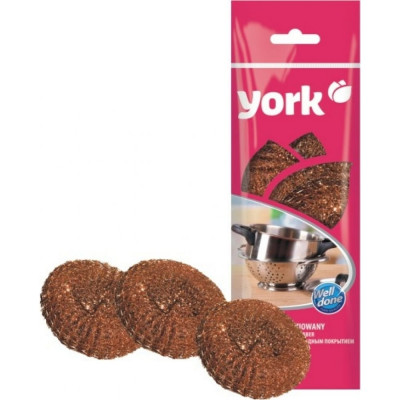 YORK Губка для посуды медная 3 шт. 004010
