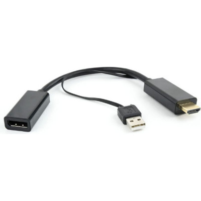 Cablexpert Конвертер HDMI->DisplayPort HD19M+USBxHD20F черный DSC-HDMI-DP