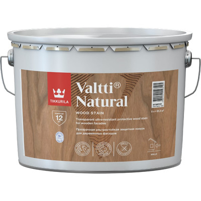 TIKKURILA VALTTI NATURAL лазурь ультрастойкая с прозрачным покрытием, полуглянцевая 9 135167