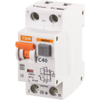 Автоматический выключатель дифференциального тока TDM ELECTRIC АВДТ 63 2P C40 30мА SQ0202-0006