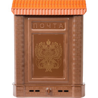 Почтовый ящик Цикл ПРЕМИУМ c пл. защелкой и накладкой, коричневый с орлом 4607156366125