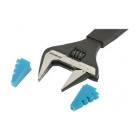 Разводной ключ GROSS 200 мм CrV, тонкие губки, защитные насадки 15568