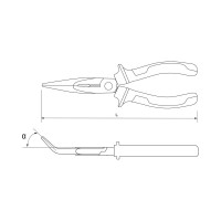 Изогнутые длинногубцы THORVIK BNP0150 150 мм 52188