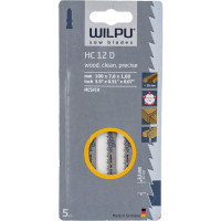 Пилка по дереву HC 12 D до 30мм, пластмассы прямой рез 5шт/уп WILPU 0211200005