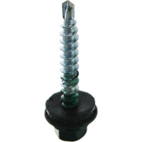 Кровельный саморез Tech-Krep КР сверло 4,8х35 RAL-6005 тёмно-зеленый 250 шт, ведро 127874