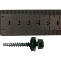 Кровельный саморез Tech-Krep КР сверло 4,8х35 RAL-6005 тёмно-зеленый 250 шт, ведро 127874
