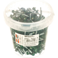 Кровельный саморез Tech-Krep КР сверло 4,8х35 RAL-6005 тёмно-зеленый 250 шт, ведро 127874