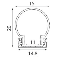 Алюминиевый узкий профиль Feron экран круглый, серебро CAB282 10301