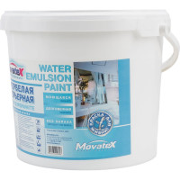 Водоэмульсионная интерьерная краска Movatex супербелая, моющаяся, 6 кг Т02328