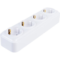 Розетка Bylectrica 4-местная ОУ с заз.конт. со шторкой, серия ВАРИАНТ, белый, РА16-0186