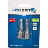 Насадка торцевая с магнитом (2 шт; 8 мм; 1/4"; CrV) HOEGERT TECHNIK HT1S457