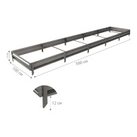 Готовая грядка Delta-Park GL 1х5 м, серебристая 30010_GL15Zn