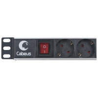 Блок евророзеток Cabeus горизонтальный, 8 розеток, 10 A, гнездо под шнур PDU-8P