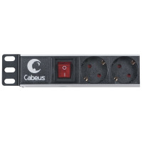 Блок евророзеток Cabeus горизонтальный, 8 розеток, 10 A, гнездо под шнур PDU-8P