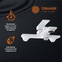 Смеситель для ванны с душевым набором ORANGE белая M04-300w