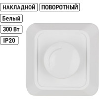 Светорегулятор поворотный TDM ELECTRIC RL 300Вт IP20 белый Ладога SQ1801-0109