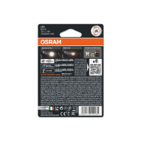 Автолампа OSRAM P21W, BA15s, LED, 2 шт., 6000 К, 12 В 7506DWP-02B