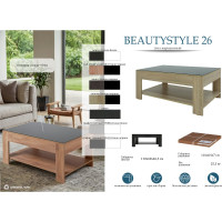 Журнальный стол Мебелик BeautyStyle 26 графит темный U961 стекло черное 4972