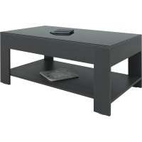 Журнальный стол Мебелик BeautyStyle 26 графит темный U961 стекло черное 4972