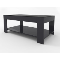 Журнальный стол Мебелик BeautyStyle 26 графит темный U961 стекло черное 4972