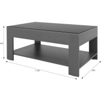 Журнальный стол Мебелик BeautyStyle 26 графит темный U961 стекло черное 4972