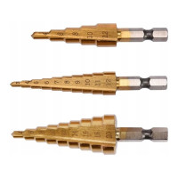 Набор ступенчатых сверл 3-12, 4-12, 4-20 мм 3 предмета YATO YT-44731