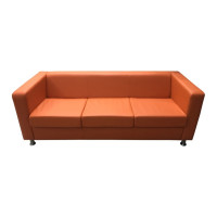 Диван Мягкий офис Аполло Люкс трехместный оранжевый АПЛЮ301ОР