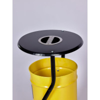 Металлическая уличная урна ПРОФМЕТСТИЛЬ желтая, с пепельницей 605