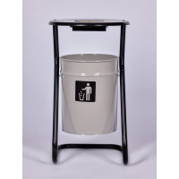 Металлическая уличная урна ПРОФМЕТСТИЛЬ серая, с пепельницей 603