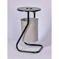 Металлическая уличная урна ПРОФМЕТСТИЛЬ серая, с пепельницей 603