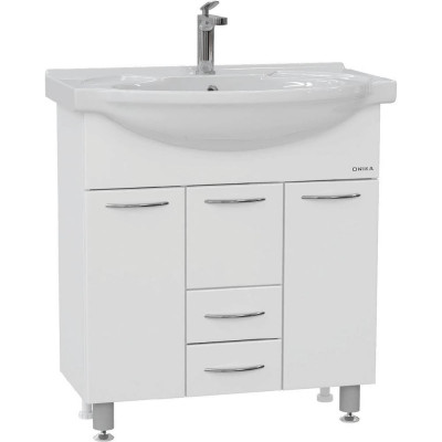 Тумба с раковиной Onika Моника 75 напольная, белая 107501