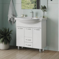 Тумба с раковиной Onika Моника 75 напольная, белая 107501