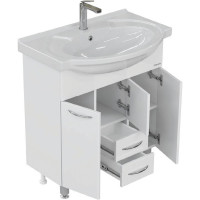Тумба с раковиной Onika Моника 75 напольная, белая 107501