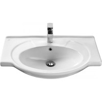 Тумба с раковиной Onika Моника 75 напольная, белая, с корзиной 107502