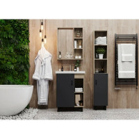 Тумба с раковиной Onika ТИМБЕР 60 напольная, серая мат./дуб сонома 106116