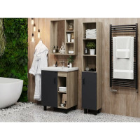 Тумба с раковиной Onika ТИМБЕР 60 напольная, серая мат./дуб сонома 106116